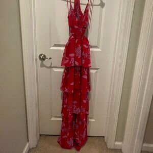 Express Red and Pink Floral Dress